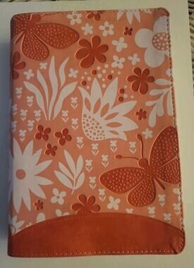 Zondervan Holy Bible Kidz Large print Pink Bond Leather Floral & Butterfly Cover